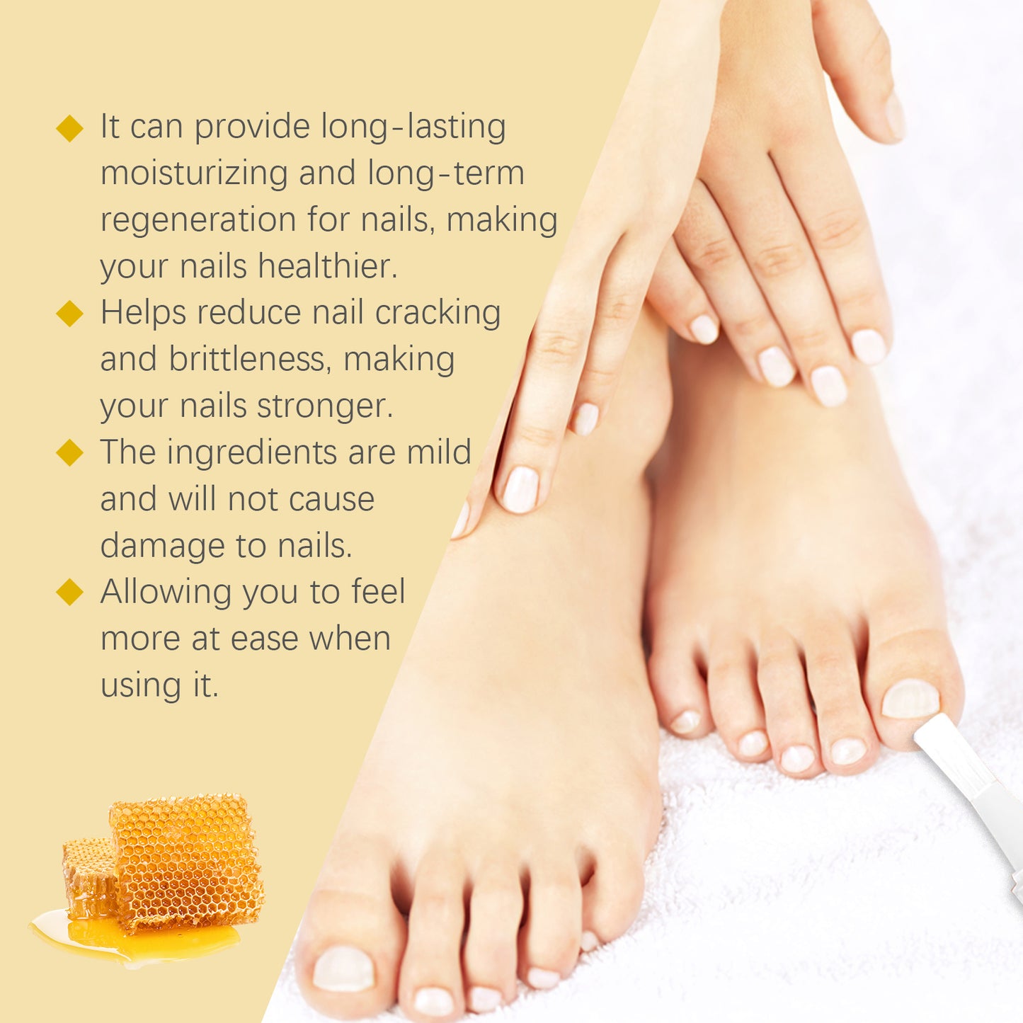 Bee Venom Grey Nail Care Pen Brightening Nail Thickening Clean Moisturizing Anti-Barb Repair Nail Care