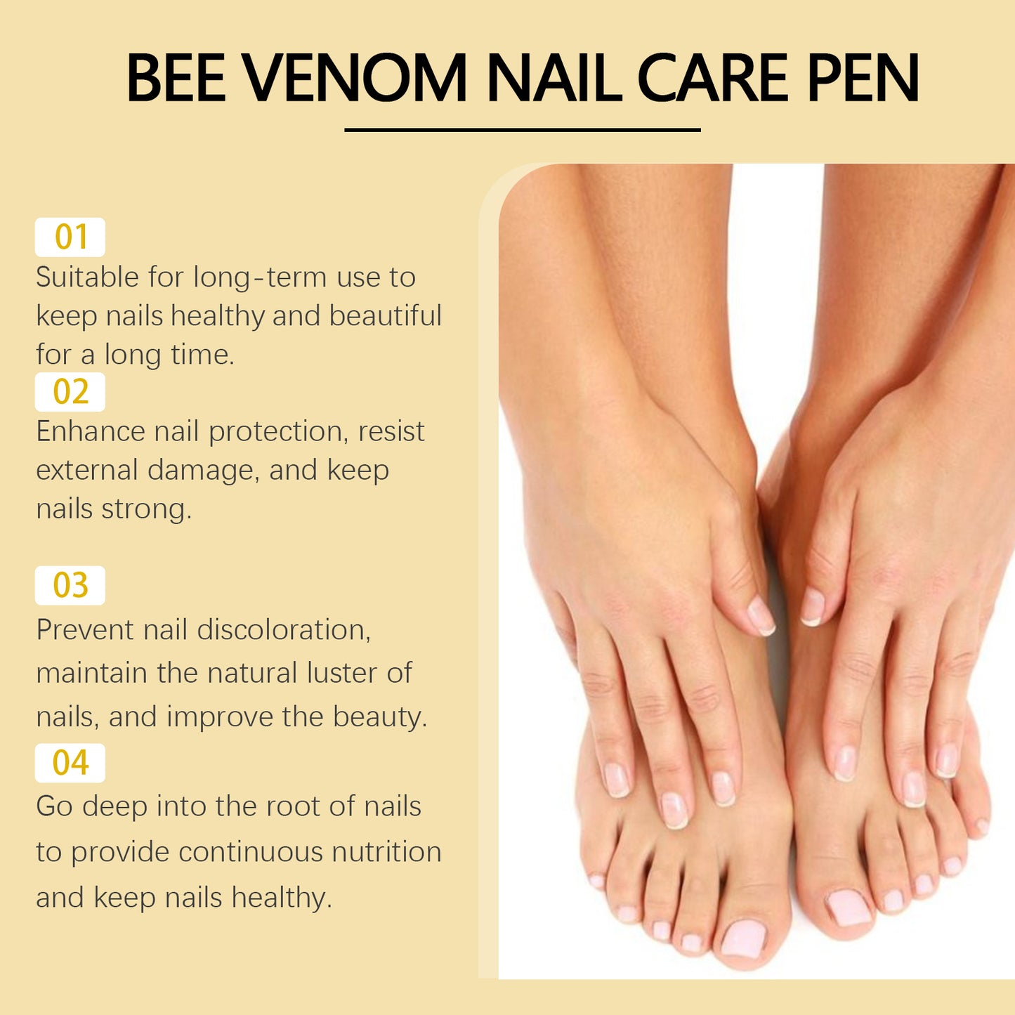 Bee Venom Grey Nail Care Pen Brightening Nail Thickening Clean Moisturizing Anti-Barb Repair Nail Care